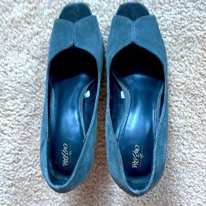 Gray suede high heels!